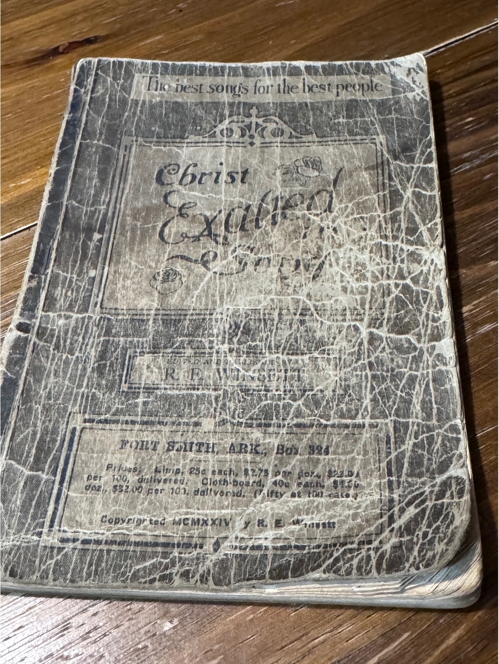 1924 Christ Exalted in Song R.E. Winsett Antique Gospel Hymnal Song Book